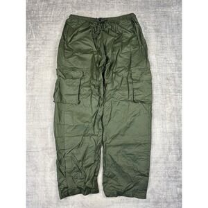 GAP Pants Mens XL Green Y2K Windbreaker Nylon Baggy Utility Paratrooper Cargo